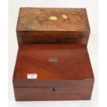 A Regency brass inlaid flame mahogany twin compartment tea caddy, of rectangular form, standing on