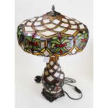 A modern Tiffany style glass table lamp, h.57cm