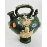 A 17th century style green glazed wine vessel, inscribed 'H IV Roi de France a de Navarre 1610', h.