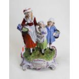 A reproduction porcelain Yardley's advertising figure group, inscribed Yardley's Old English