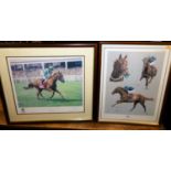 Nigel W Brunyee - Nashwan, limited edition print; and one other racing print by Walter Swinburn