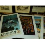 A reproduction GWR poster print after Frank Mason - London enquiry for cheap ticket facilities, 79 x