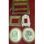 Assorted frames, to include gilt composition examples, cast metal example with easel back h.35cm,