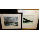 John L Webster - Boats on the estuary, watercolour, signed lower left, 26 x 34cm; and T J
