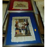 A collection of North African watercolours, some with hieroglyphics, all being tourist wares (