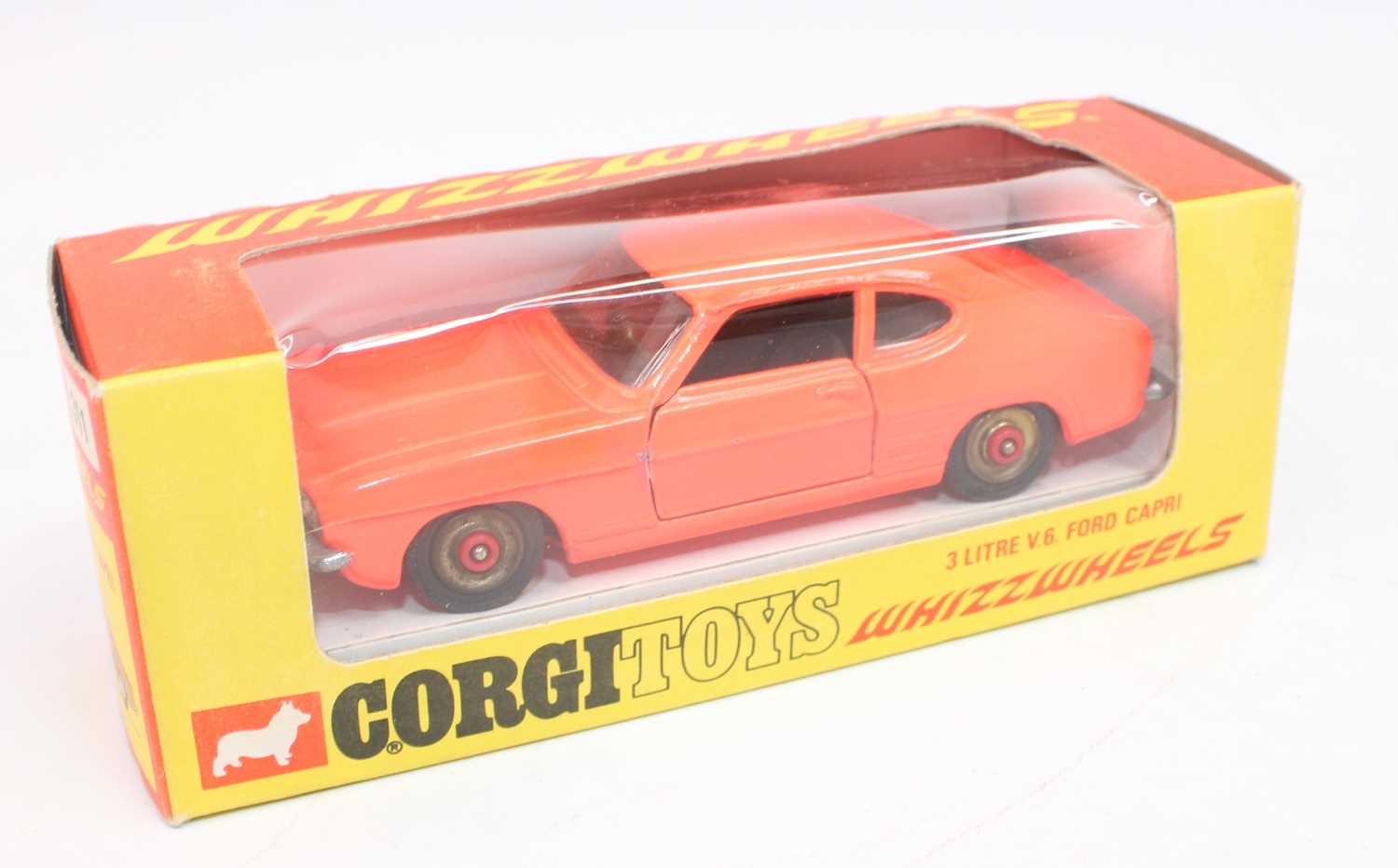 Corgi Toys 311, 3 Litre Ford Capri in pink with red spot hubs, model has a few small paint touch- - Image 3 of 3