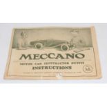 Meccano 1932 first issue motor car construction outfit, instructions no. 32 MC, original 2 fold