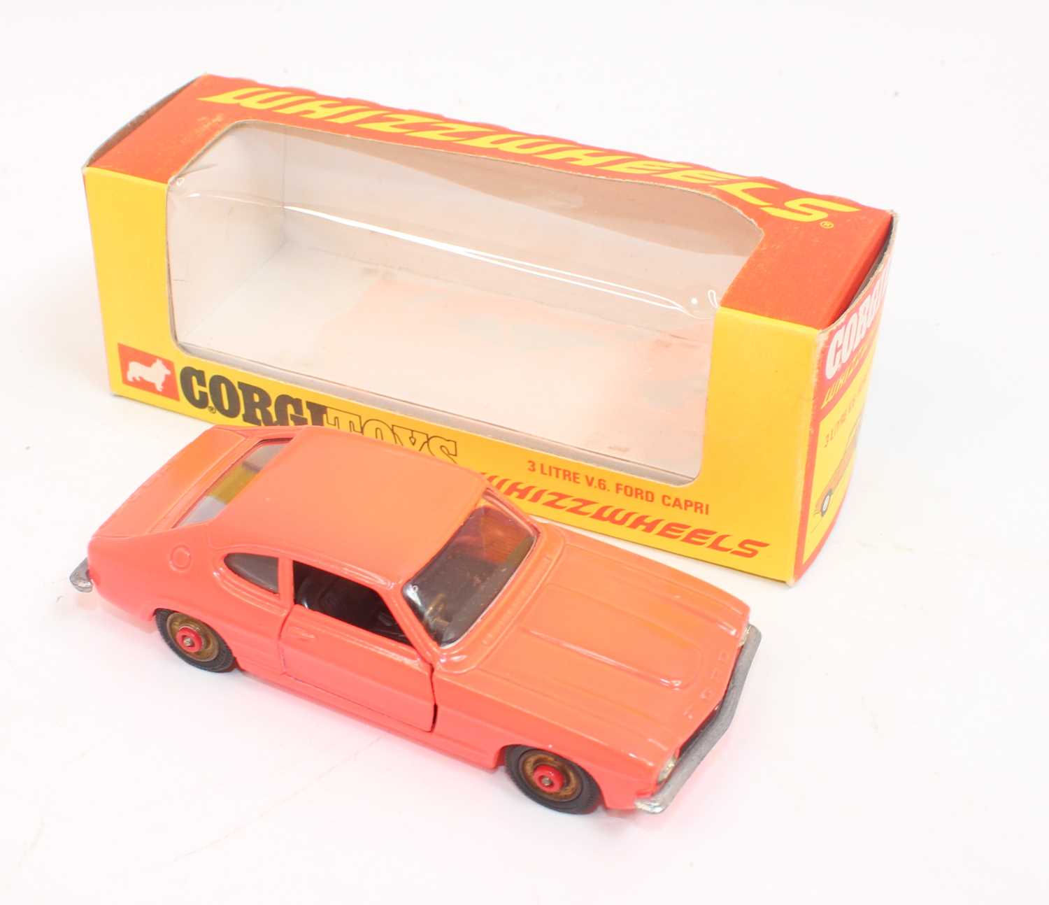 Corgi Toys 311, 3 Litre Ford Capri in pink with red spot hubs, model has a few small paint touch- - Image 2 of 3