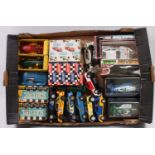 One tray of boxed and loose Scalextric racing cars, group includes new and older issues, includes