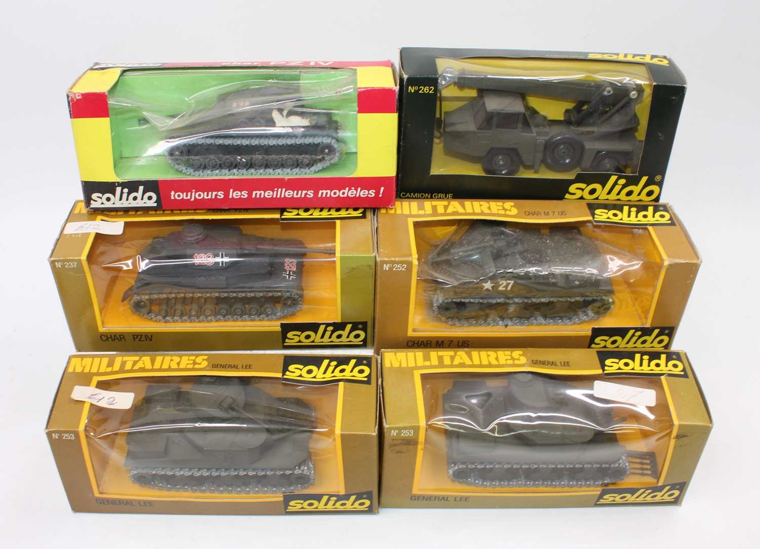 Six various window boxed Solido military diecast vehicles all appear as issued to include a