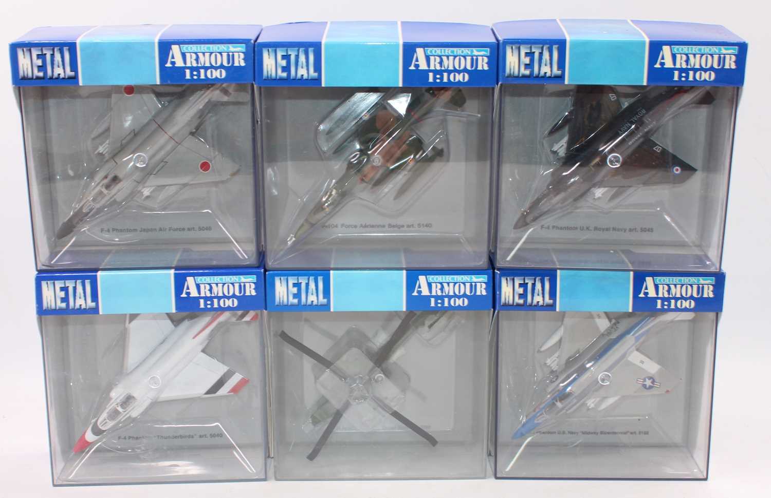 A group of 13 Collection Armour 1:100th scale aircraft, all boxed as follows: Phantom x 7,