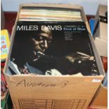 A box of LPs to include Miles Davis, John Coltrane, and other jazzCondition report: See extra