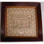 A William IV verse and picture embroidery sampler, by Mary Ann Hughes, dated January 30th 1835,