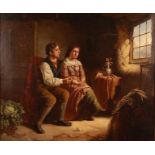 Erskine Nichol (1824-1904) - The Proposal, oil on canvas, signed with monogram and dated '88 lower