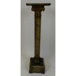 A circa 1900 onyx and gilt bronze mounted pedestal torchere, of square section, w.28cm, h.108cm
