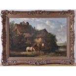 Edward Robert Smythe (1810-1899) - Old farmhouse, Rickinghall, oil on canvas, signed lower left,