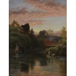 Robert Gallon (1845-1925) - Cookham Church on Thames, oil on canvas (re-lined), signed lower left,