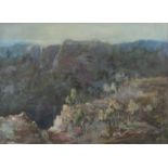 William Easter (Australian late C20th) - Blue Mountains No.2, oil on mill board, signed lower right,