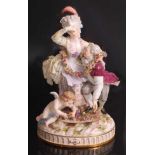 A 19th century Meissen porcelain figure group 'The Broken Bridge', after the model by Michel