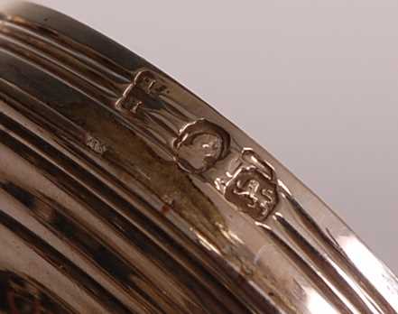 A George III silver wine funnel on stand, the strainer bowl of typical reeded form with shaped tang, - Image 5 of 7