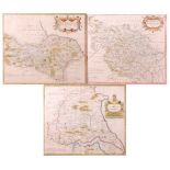 Robert Morden - Three hand-coloured engraved maps of Yorkshire, being the North, West, and East