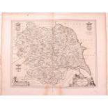 A selection of loose engraved antique maps, comprising: Joan Blaeu - Ducatus Eboracensis Anglice