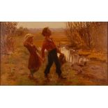 Adam Emory Albright (1862-1957) - What can we see? oil on canvas, signed lower left, 56 x