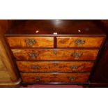 A George III mahogany chest of two short over three long graduated drawers, width 93cm