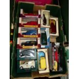 One tray containing 11 modern issue boxed models, mainly Morris minor vans in 1/26th scale also