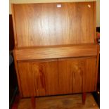 A 1970s teak bureau, width 76.5cm