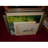 Assorted pictures and prints to include Pamela Spiller - beach scene, pastel