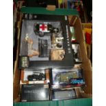 3 trays of mixed military boxed diecast models, lot includes Forces of Valour and Corgi military
