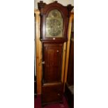 A 19th century oak longcase clock, having an arched brass dial signed J Pearson Byfield to upper