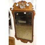 A 19th century mahogany Chippendale style fret-carved rectangular wall mirror, 100 x 52cm