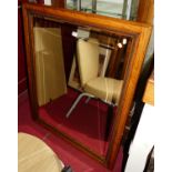A good quality oak framed and bevelled rectangular wall mirror 92x114cm