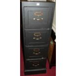 An anthracite painted four-drawer office filing cabinet, w.45cm