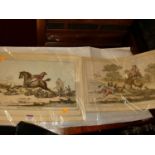 A collection of 19th century satirical prints in the manner of Rowlandson being hand coloured to