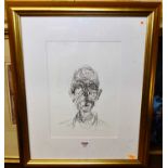 After Alberto Giacometti - Head of Man, lithograph, 36 x 26cm