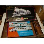 A tray containing a boxed Spectrum Pacific set and a London 2012 Olympics set plus a boxed Hornby