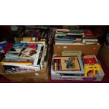 A large group of 4 boxes containing a quantity of transport related books containing Haynes manuals,