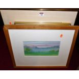 EJ Wilson - Winter furrows, and Buttercups, pair lithographs, one other artists proof lithograph