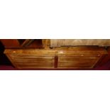 A hardwood twin panelled hinge topped blanket chest, w.131.5cm