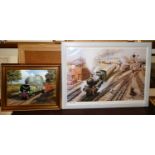 Barry G. Price - Golden Arrow, oil on board, signed lower right, 30 x 40cm; and Alan Ward -