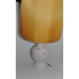 A Blanc-de-Chine ceramic table lamp with shade, gross h.77cm