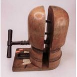 A Victorian turned beech milliner's hat stretcher, h.33cmCondition report: No splits or cracks.