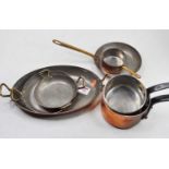 A collection of copper and brass cooking pans (7)Condition report: Please see extra images