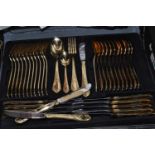 A Bestecke twelve-place setting canteen of chrome nickel steel cutlery, in fitted leather case and