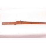 * A large 19th century matchlock rifle, the 211cm barrel flared at the muzzle and marked J?PR /