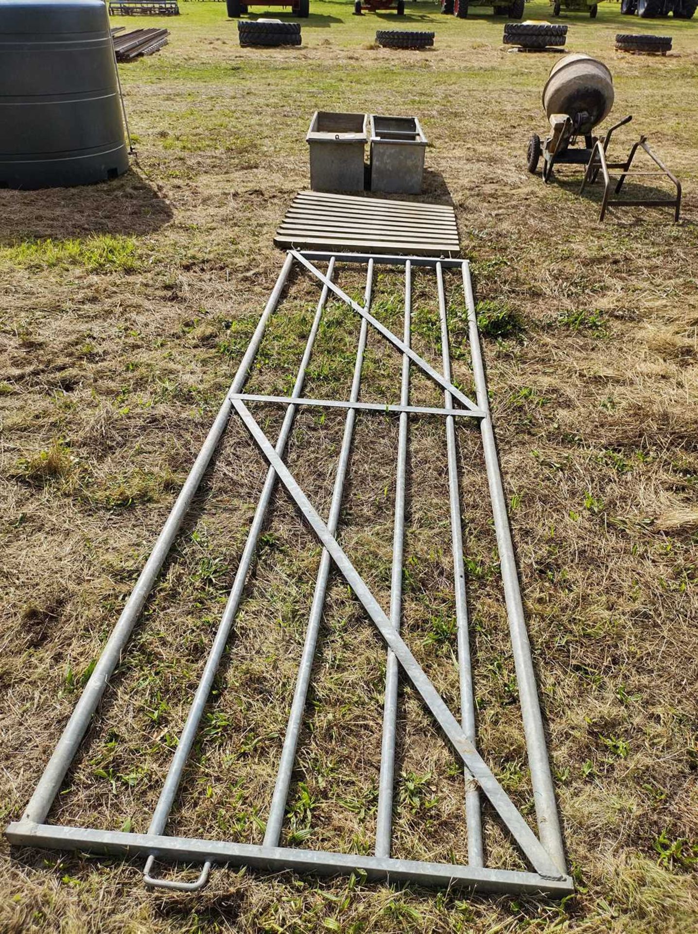 2 x Galvanised Water Troughs with Wooden Gate and Galvanised Gate - Image 3 of 3