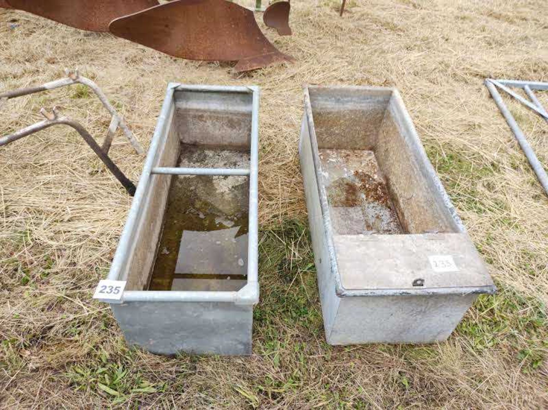 2 x Galvanised Water Troughs with Wooden Gate and Galvanised Gate - Image 2 of 3